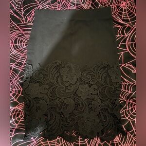 Black Formal Skirt Size Small with Flower Trim